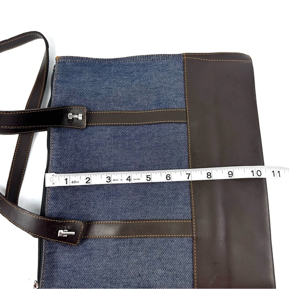 Lamarthe Paris Handbag Blue Denim Leather Shoulder Bag Purse Made In Italy - Picture 14 of 15